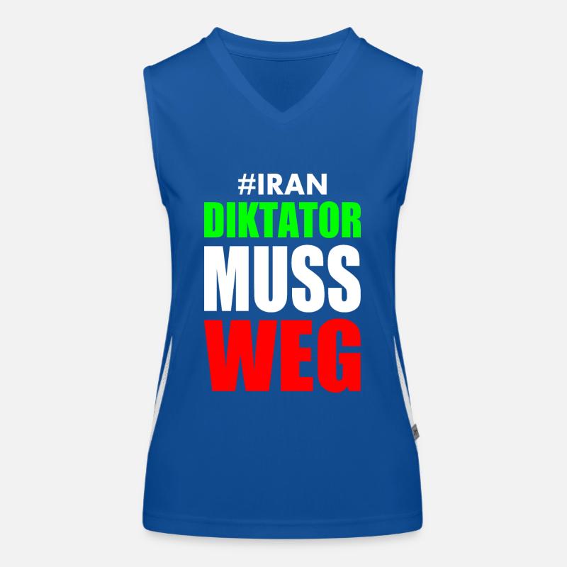 diktator muss weg iran Funktionelles Kontrast-Tank Top für Frauen