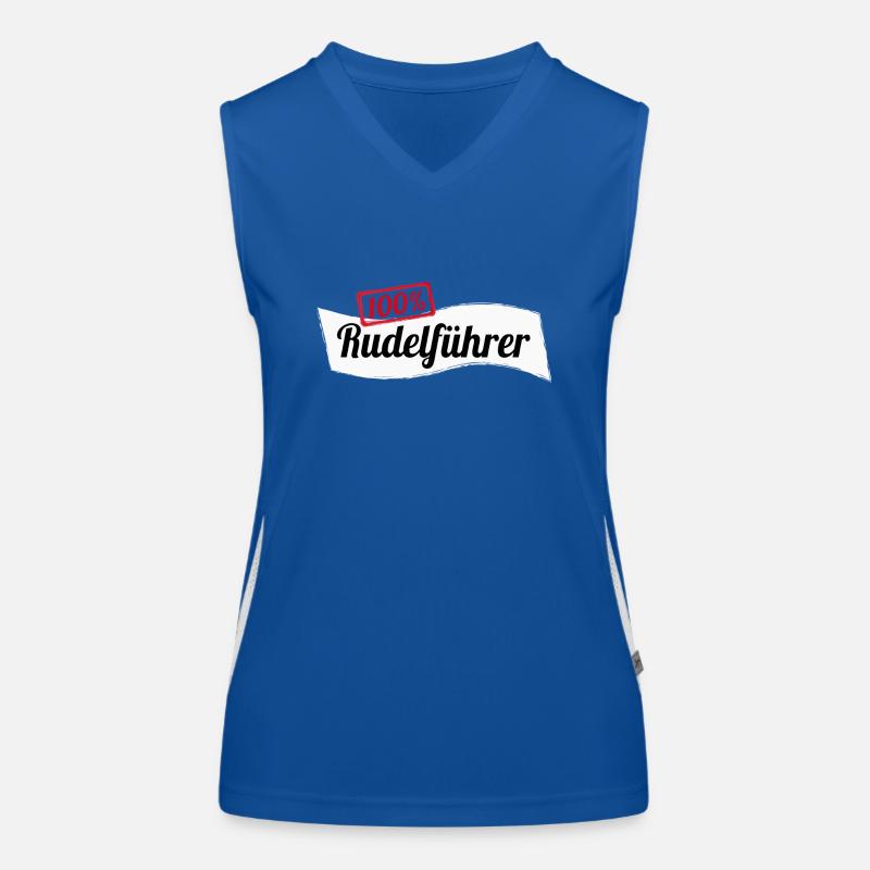 100% Rudelführer Hund Wolf Geschenkidee Funktionelles Kontrast-Tank Top für Frauen