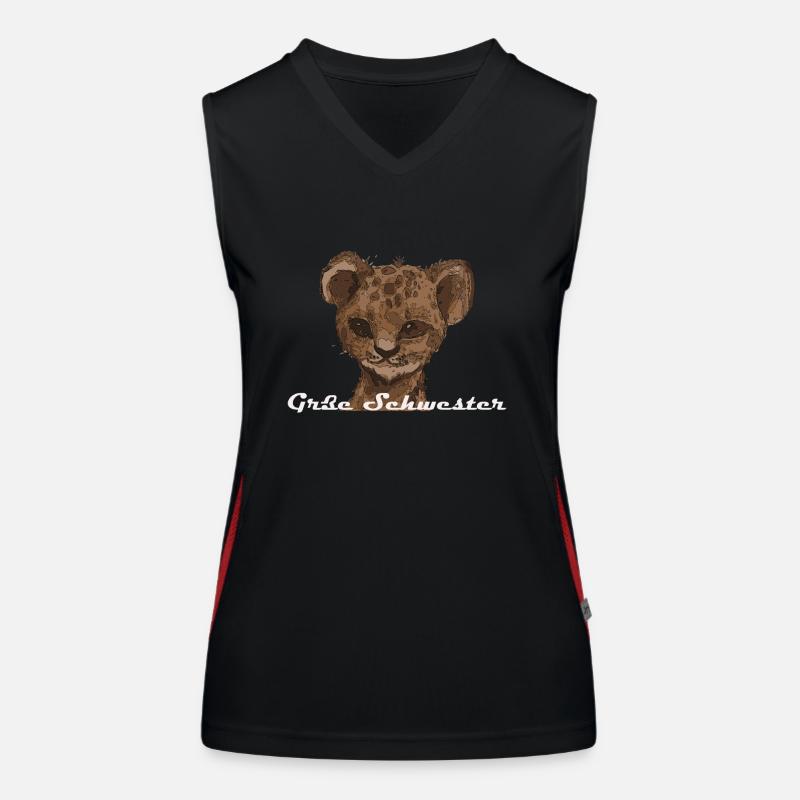 Große Schwester - Löwe Funktionelles Kontrast-Tank Top für Frauen