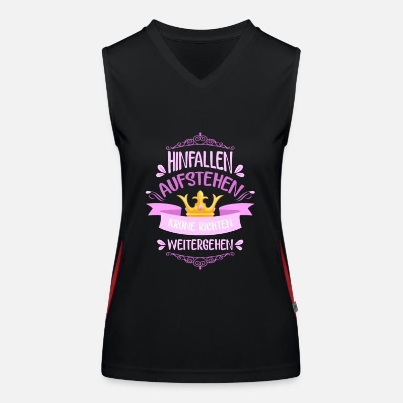 Hinfallen aufstehen Krone richten… Funktionelles Kontrast-Tank Top für Frauen