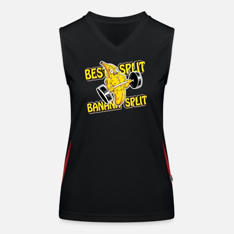 Training Workout Banana Split Gym Gift Women's Functional Contrast Tank Top