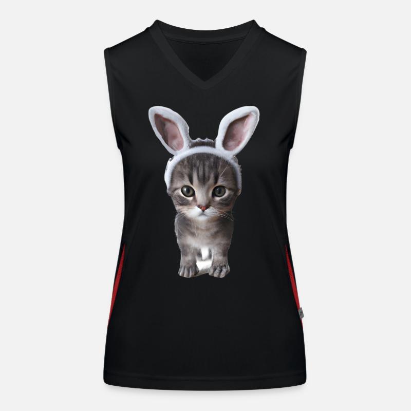 Chat avec oreilles de lapin Débardeur respirant contrasté Femme