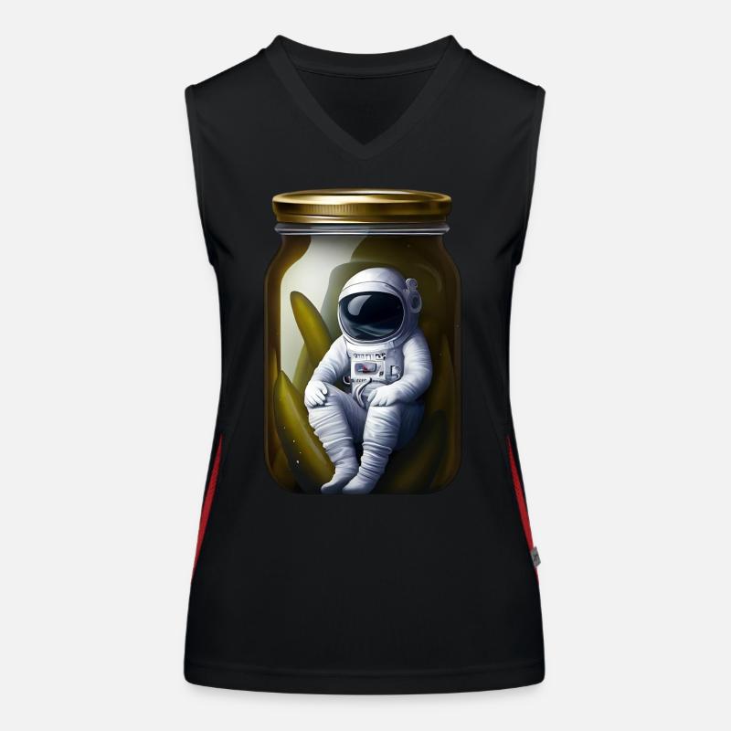 Astronaut im Gurkenglas Funktionelles Kontrast-Tank Top für Frauen