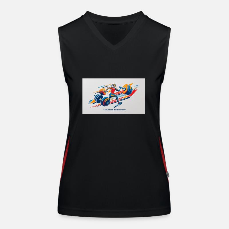 "Ein gesunder Geist in einem gesunden Körper" Funktionelles Kontrast-Tank Top für Frauen