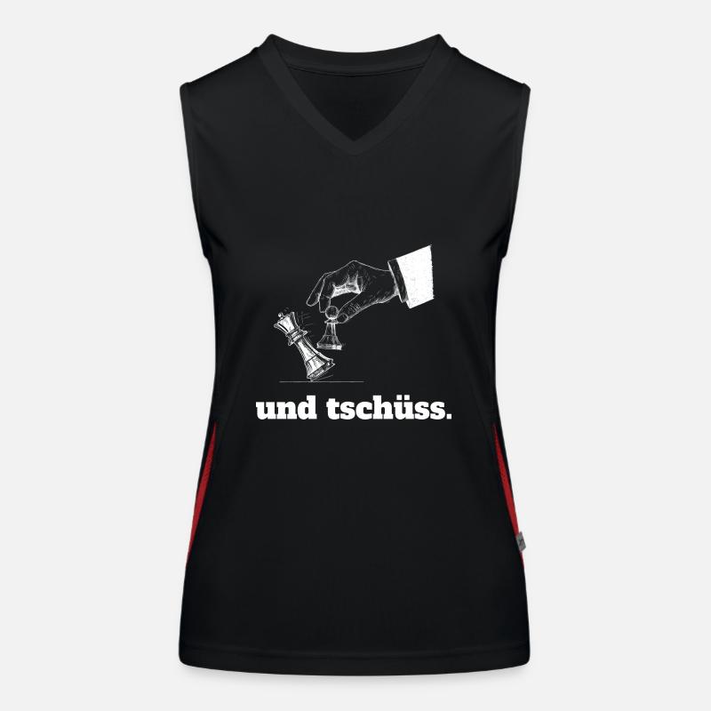 Schach Und Tschüss Bauer Schlägt Geschenkidee Funktionelles Kontrast-Tank Top für Frauen