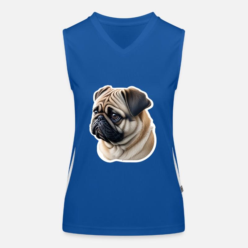 Mops Funktionelles Kontrast-Tank Top für Frauen