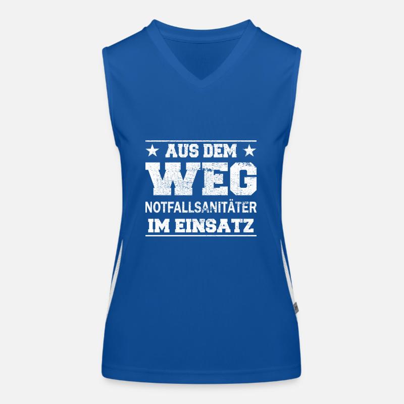 Aus dem Weg Notfallsanitäter im Einsatz Design Funktionelles Kontrast-Tank Top für Frauen