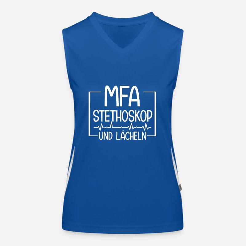Physician Assistant Stethoscope & Smile MFA Women's Functional Contrast Tank Top