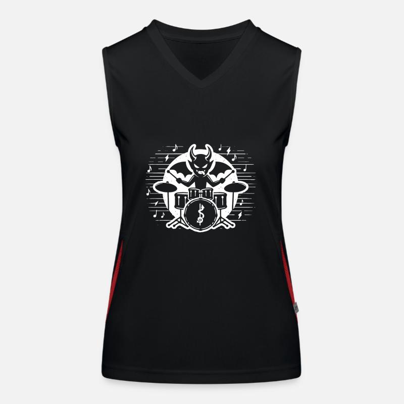Devilish Drummer Design Women's Functional Contrast Tank Top
