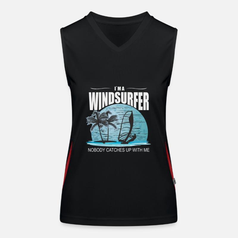 I`m a Windsurfer Windsurfen Windsurfing Kitesurfen Funktionelles Kontrast-Tank Top für Frauen
