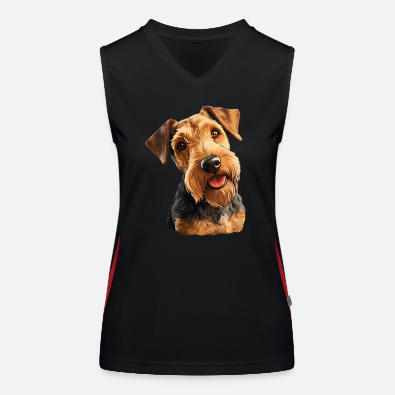 Welsh Terrier Funktionelles Kontrast-Tank Top für Frauen