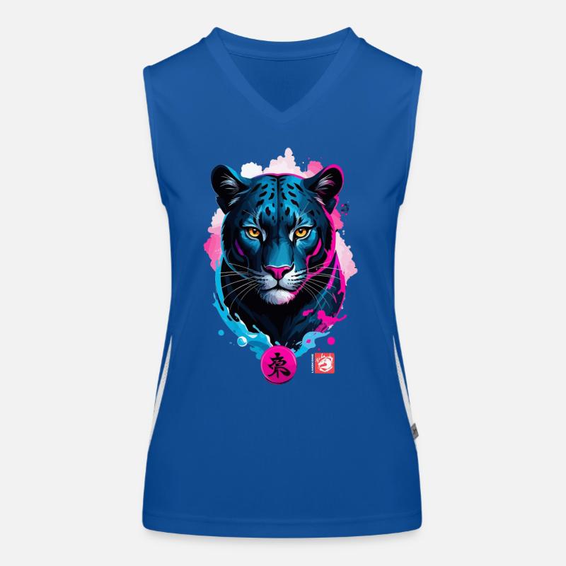 Panther Dream Pink Blue Women's Functional Contrast Tank Top