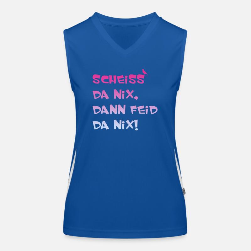 Scheiss da nix dann feid da nix Funktionelles Kontrast-Tank Top für Frauen