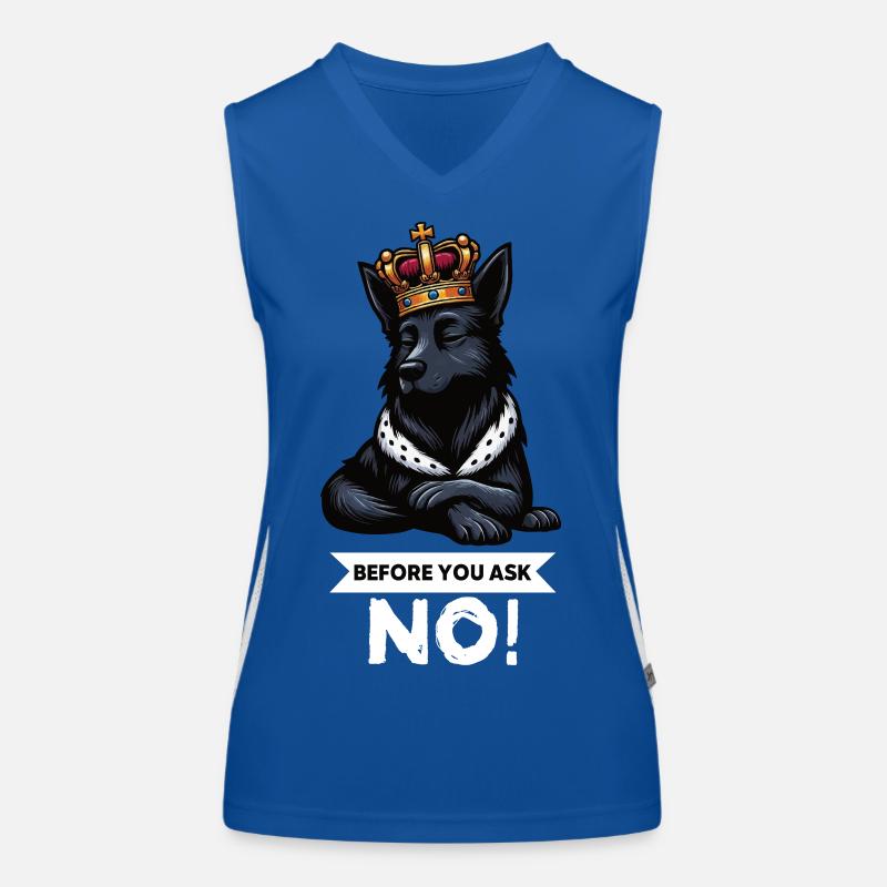 Before You Ask Schwarzer Schäferhund Schäferhunde Funktionelles Kontrast-Tank Top für Frauen