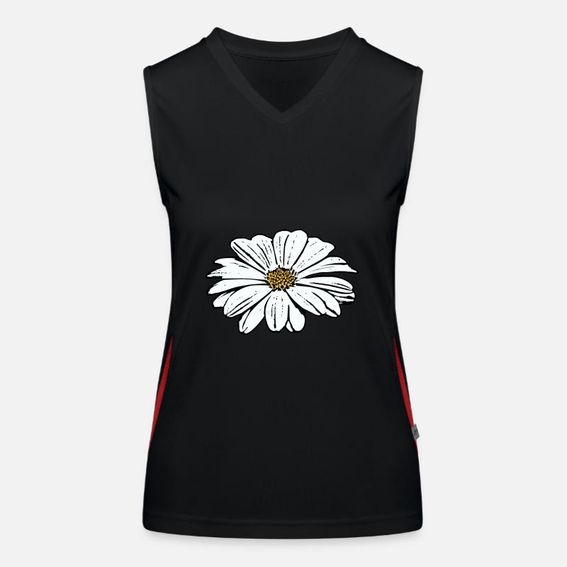Fleur Blanche Fleurs Blanches Fleurs Blanches Fleurs Blanches Débardeur respirant contrasté Femme