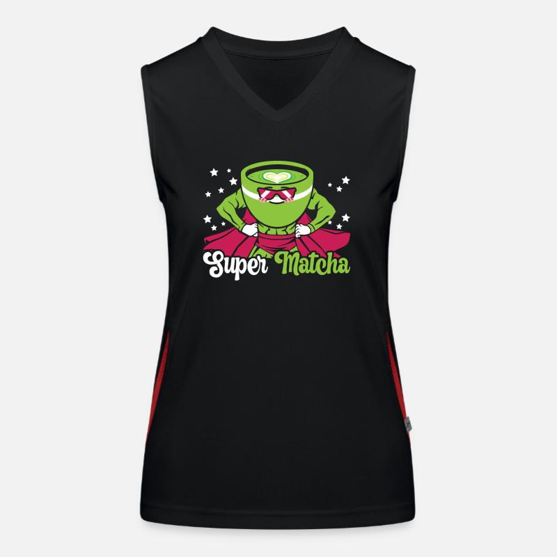 Matcha Tee Liebhaber Matcha Sprüche Tee Zeit Funktionelles Kontrast-Tank Top für Frauen