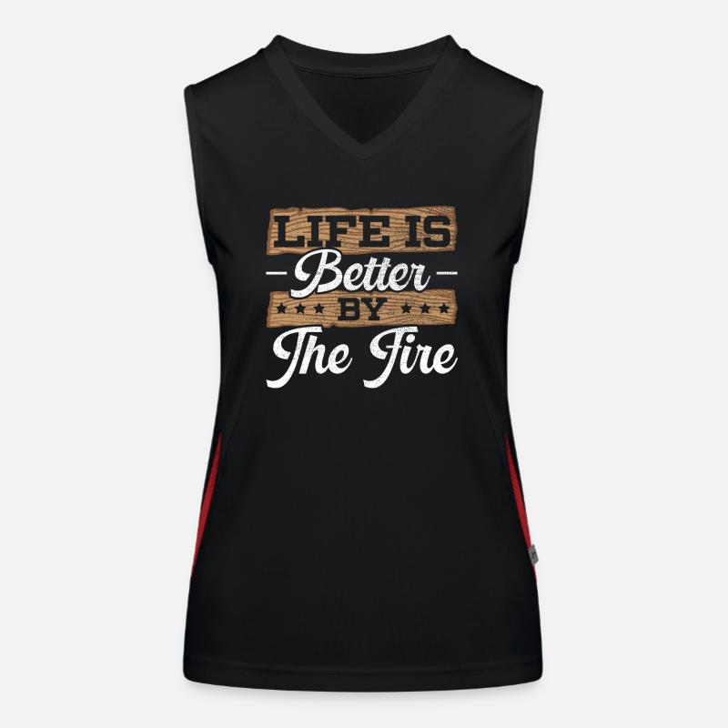 Wood-burning pyrography master carpenter Women's Functional Contrast Tank Top