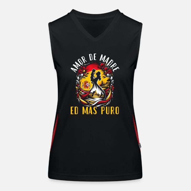 Muttertag Mit Spanischen Wurzeln, Mama, Beste Funktionelles Kontrast-Tank Top für Frauen