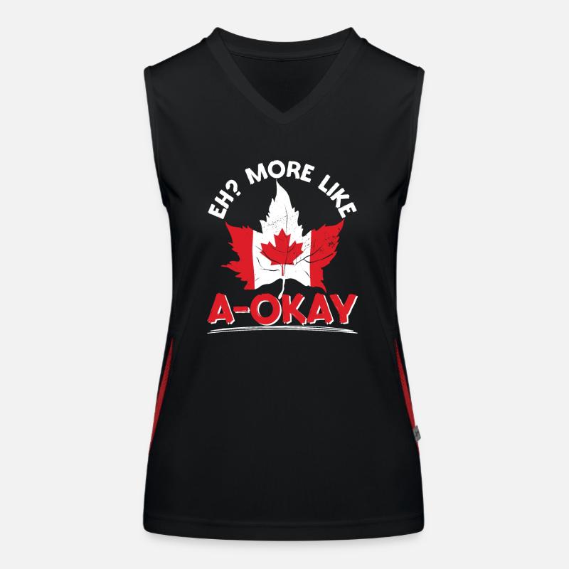 Canada tag pays nationalité Maple Leaf Canadien Débardeur respirant contrasté Femme