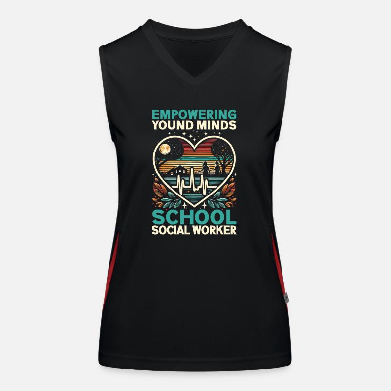 Sozialarbeiter Beruf Beruf Sozial Funktionelles Kontrast-Tank Top für Frauen