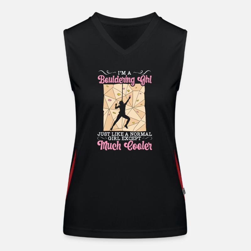 Boulder Mädchen Bouldern Klettern Geschenk Funktionelles Kontrast-Tank Top für Frauen