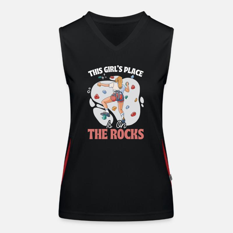 Boulder Mädchen Bouldern Klettern Geschenk Funktionelles Kontrast-Tank Top für Frauen