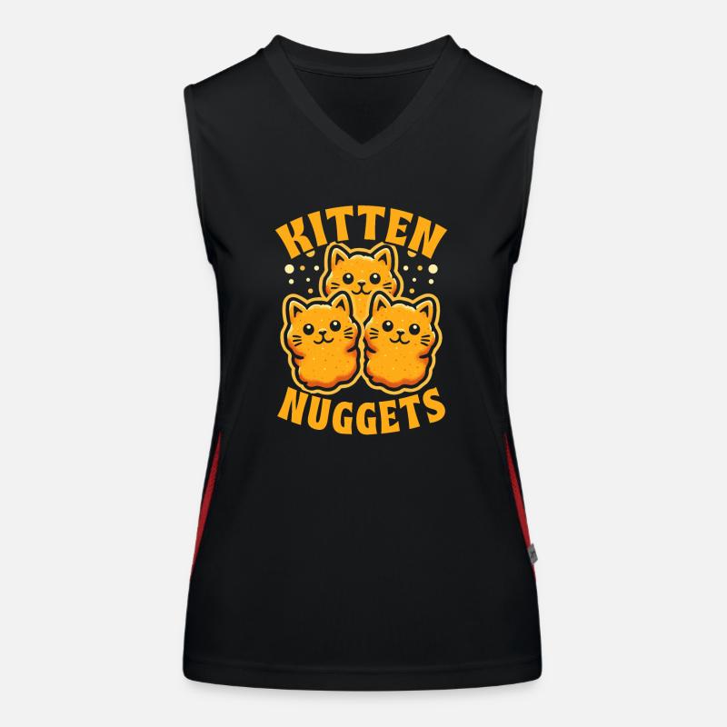 Pépite de poulet Chat de restauration rapide Débardeur respirant contrasté Femme