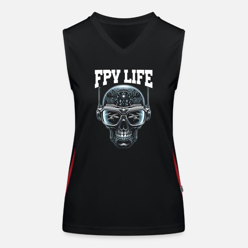 FPV drone pilot, remote control Women's Functional Contrast Tank Top