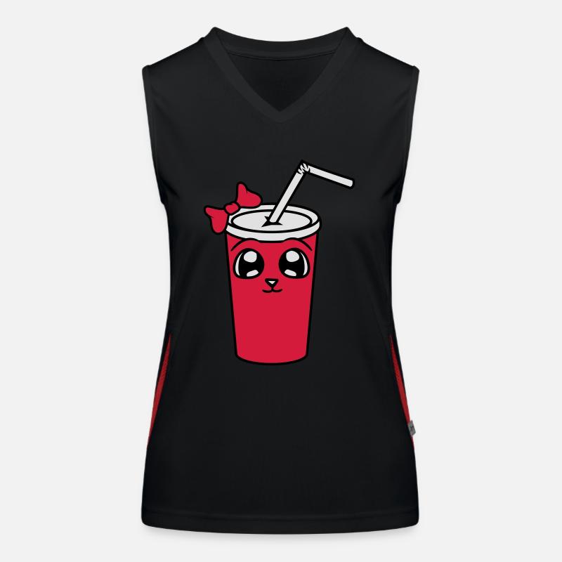gesicht comic cartoon süß niedlich mädchen hübsch Funktionelles Kontrast-Tank Top für Frauen