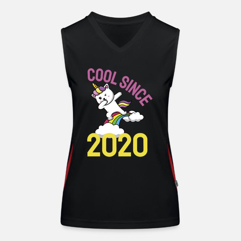 Cool depuis 2020 Dabbing chat 2ème anniversaire Débardeur respirant contrasté Femme