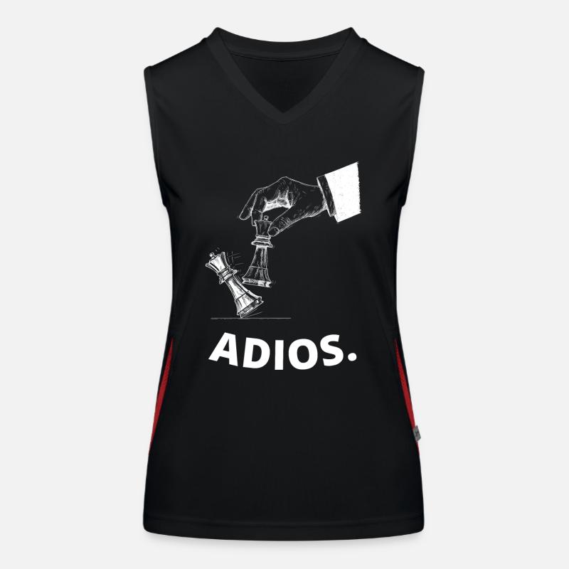 Schach Spruch Geschenk Schachmatt Queens Gambit Funktionelles Kontrast-Tank Top für Frauen