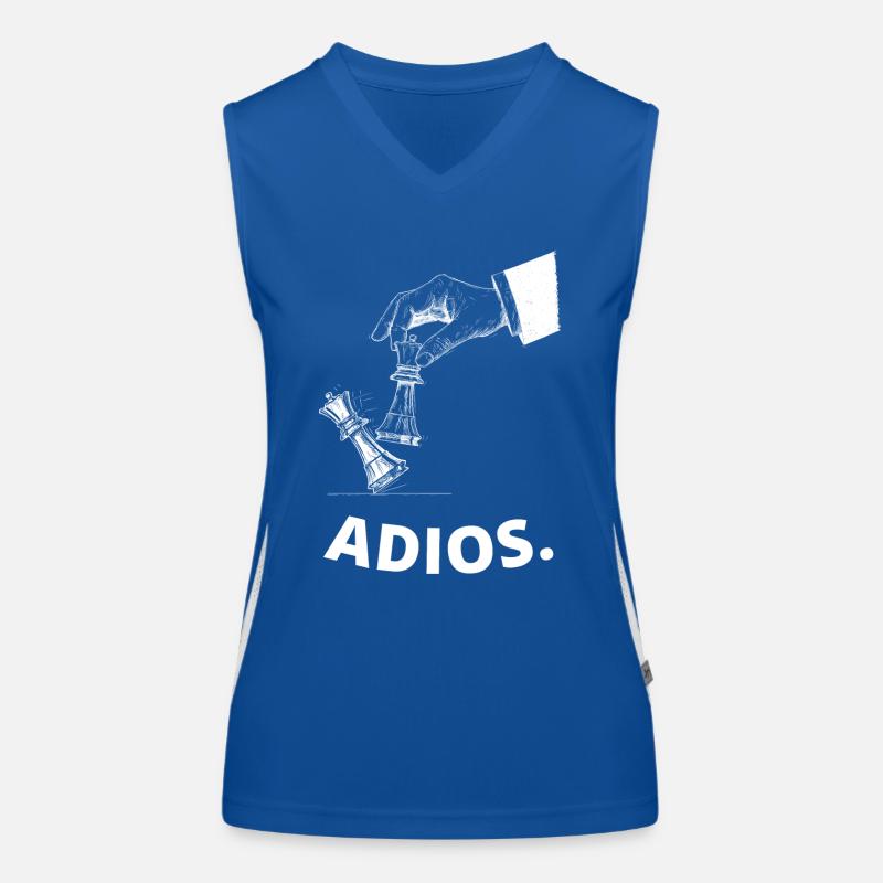 Schach Spruch Geschenk Schachmatt Queens Gambit Funktionelles Kontrast-Tank Top für Frauen