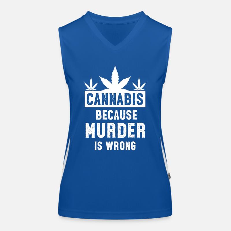 Cannabis because murder is wrong white Funktionelles Kontrast-Tank Top für Frauen