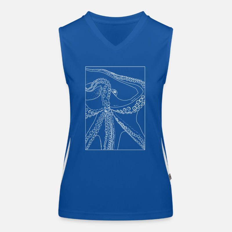 Octopus from below with frame Women's Functional Contrast Tank Top