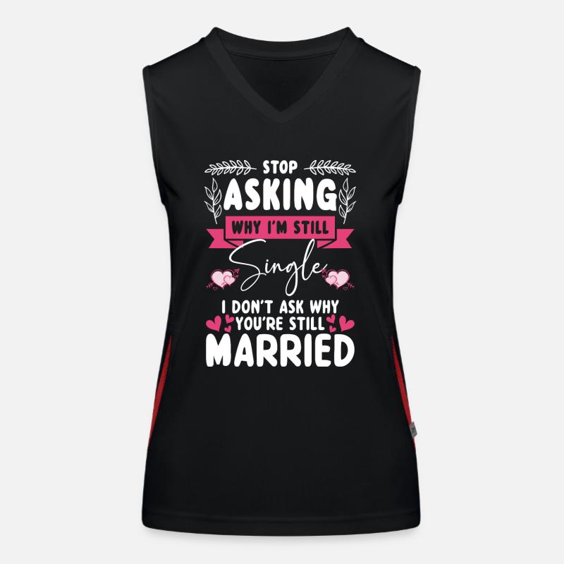 Solo Love Relationship Status Lonely Women's Functional Contrast Tank Top