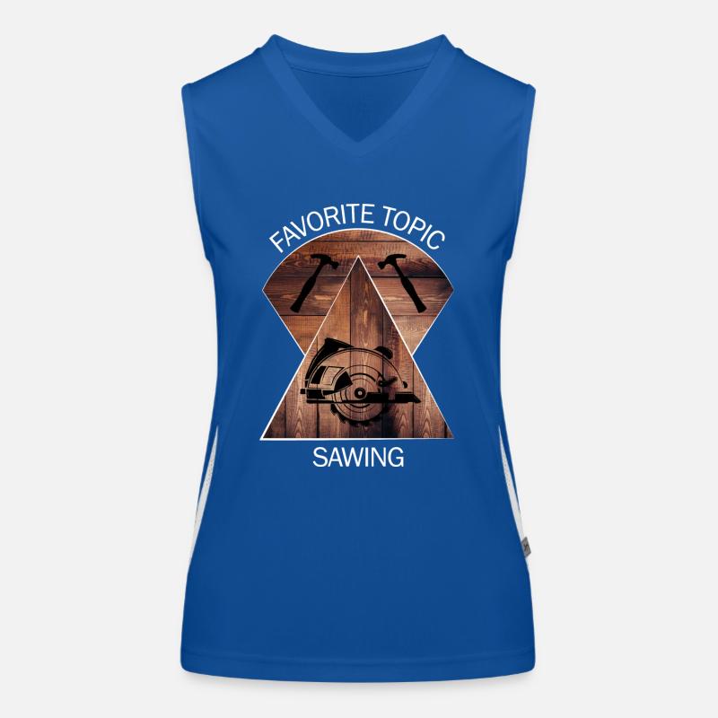 Charpentier, charpentier, charpentier, charpentier, artisan, bois Débardeur respirant contrasté Femme