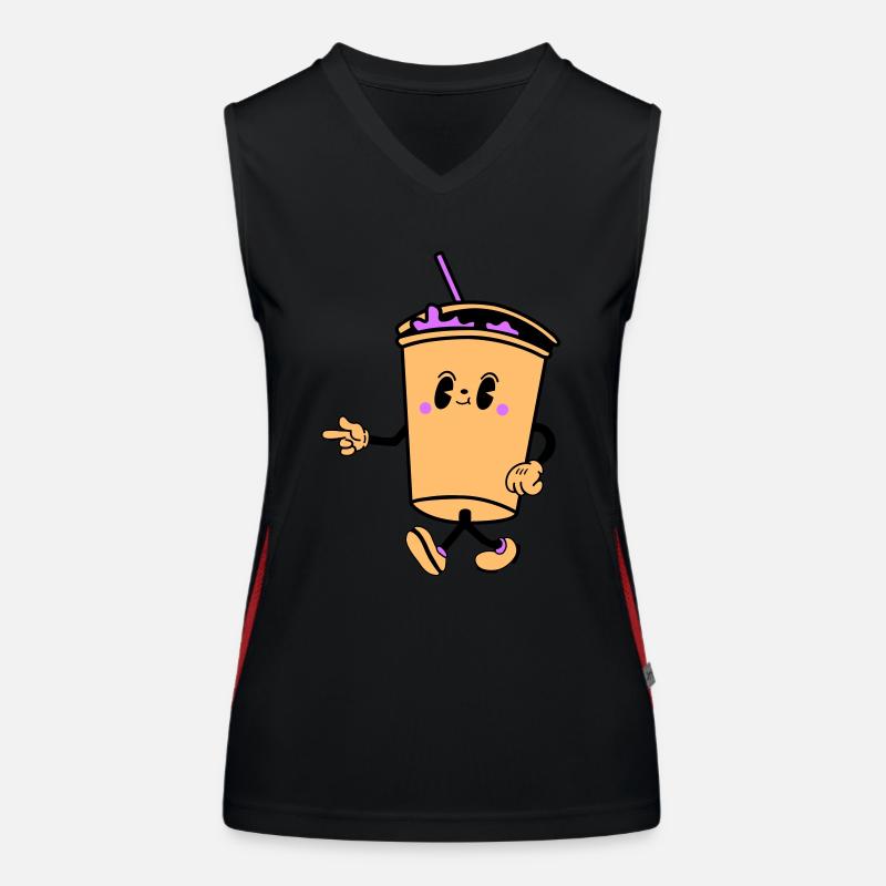 drink cartoon Funktionelles Kontrast-Tank Top für Frauen