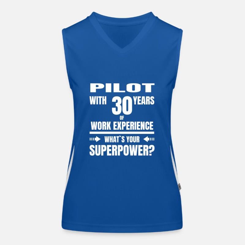 PILOT 30 YEARS OF WORK EXPERIENCE Funktionelles Kontrast-Tank Top für Frauen