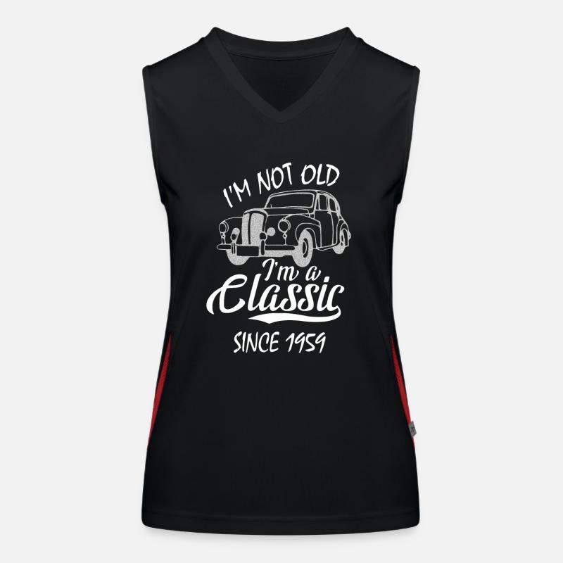 60. Geburtstag Ich bin nicht alt Ich bin ein Klassiker seit 1959 Funktionelles Kontrast-Tank Top für Frauen