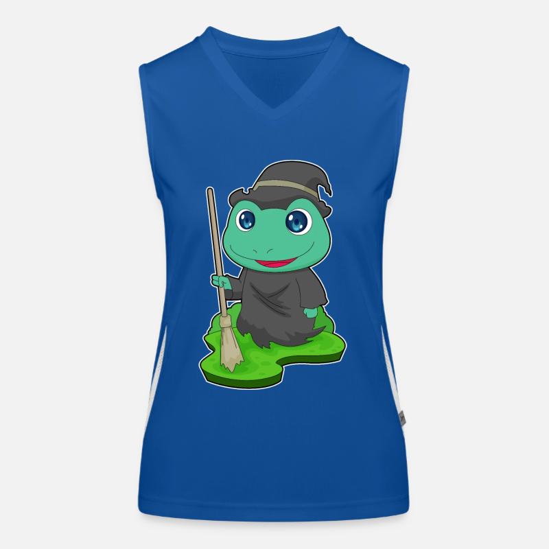 Frog Witch Broom Women's Functional Contrast Tank Top