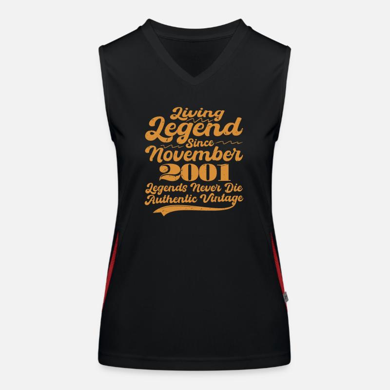 Once upon a time there was a legend. November 2001 Birth Women's Functional Contrast Tank Top