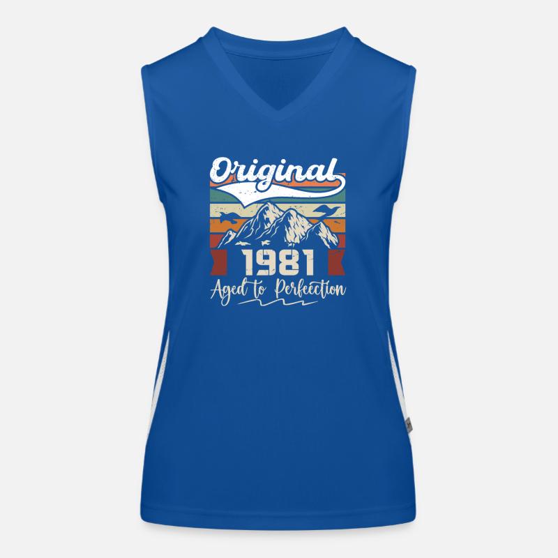 1981 - Geschenk geboren im Jahr 1981 Funktionelles Kontrast-Tank Top für Frauen