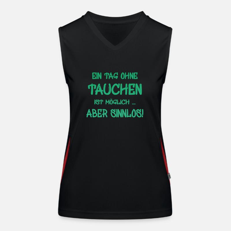 Tauchen Spruch Funktionelles Kontrast-Tank Top für Frauen