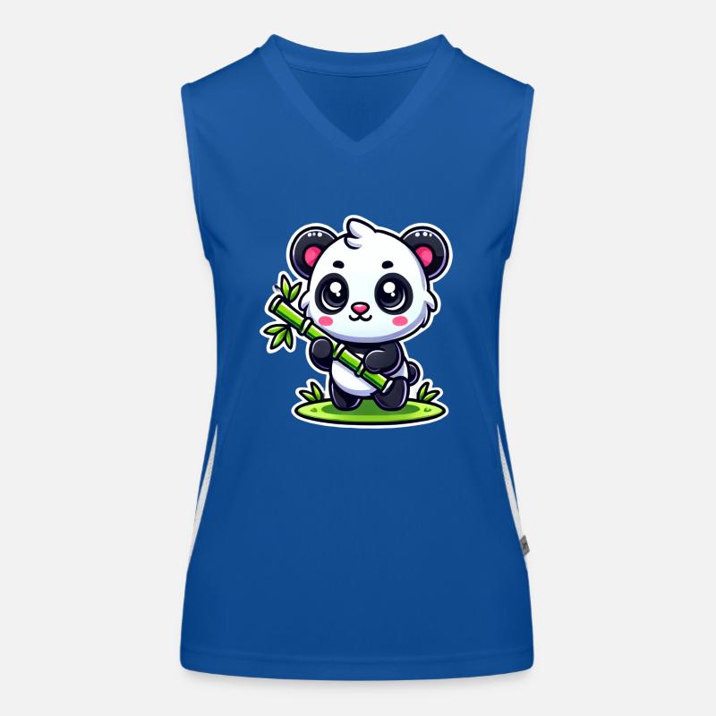 Panda mignon avec bambou Débardeur respirant contrasté Femme