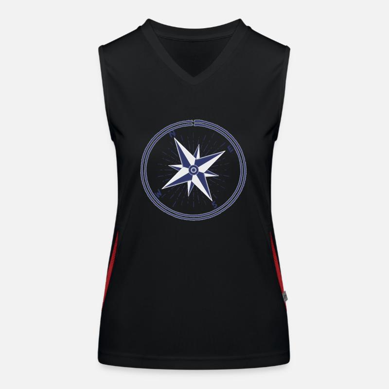 Wind Rose Maritime - Women's Functional Contrast Tank Top - black/red