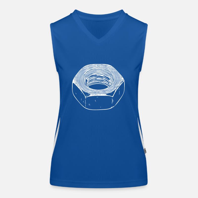 Screw nut with vintage surface Women's Functional Contrast Tank Top