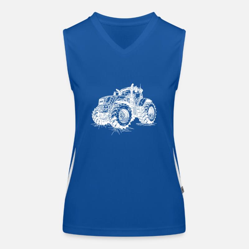 Large Field Tractor Farm Harvesting Tractor Women's Functional Contrast Tank Top