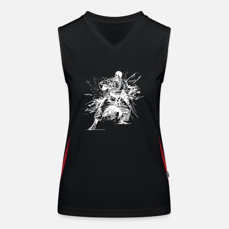 Tatouage Karaté Style Sparring Partner Technique de combat Débardeur respirant contrasté Femme