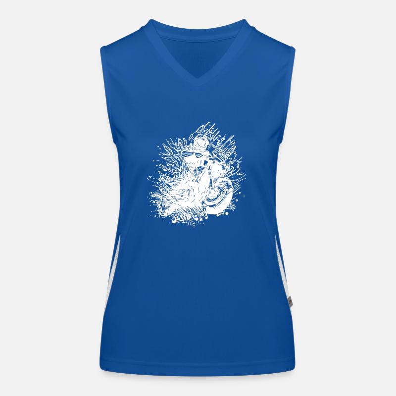 Motorcyclist Road-Trip Splash Biker Style Women's Functional Contrast Tank Top