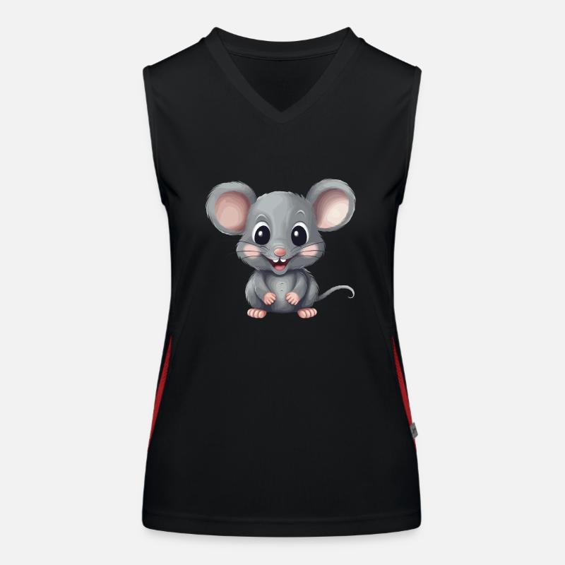 Cute mouse for nature rodent lover Women's Functional Contrast Tank Top